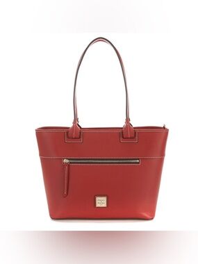 Dooney & Bourke Beacon Ziptop Smooth Leather Red Tote